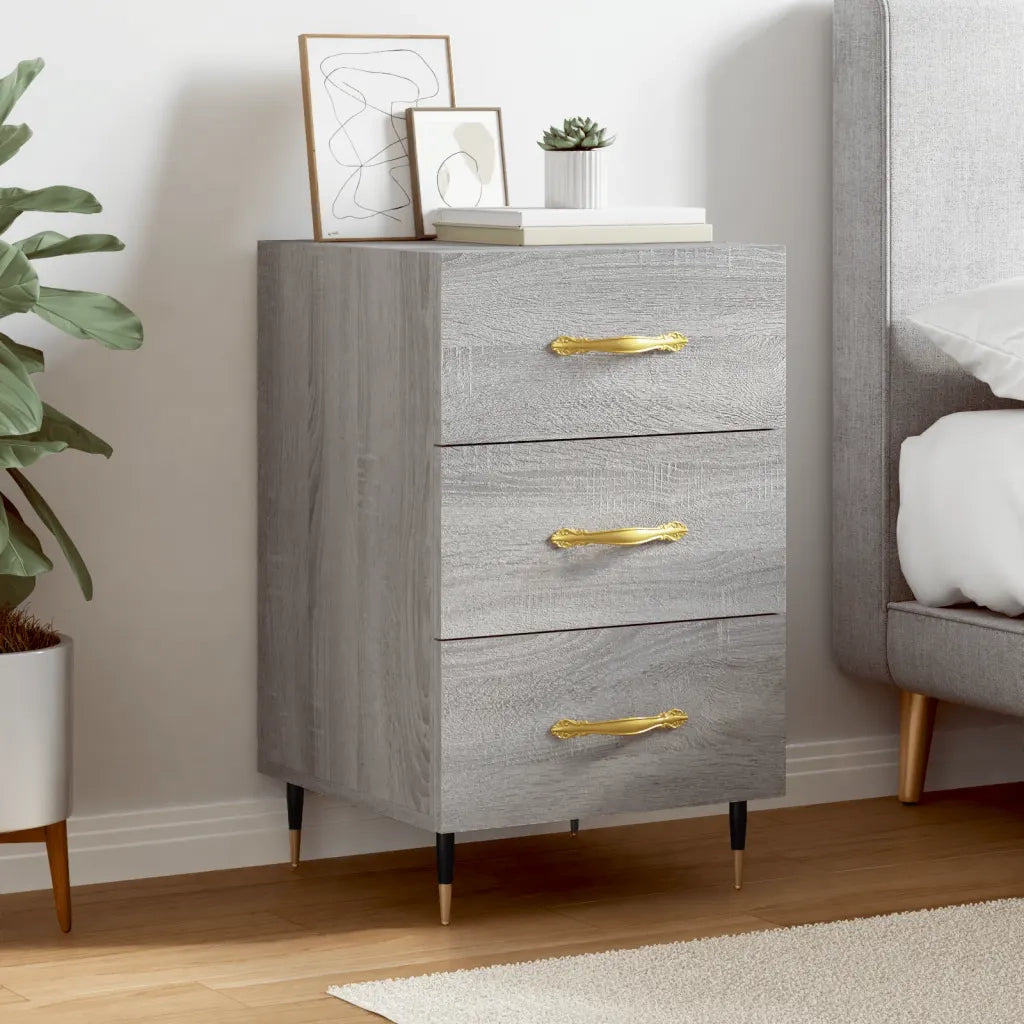 Comodino | Armadio da Notte | Mobiletto da notte Grigio Sonoma 40x40x66 cm in Legno Multistrato