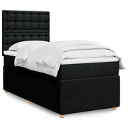 Giroletto a Molle con Materasso Nero 90x190 cm in Tessuto 3294227