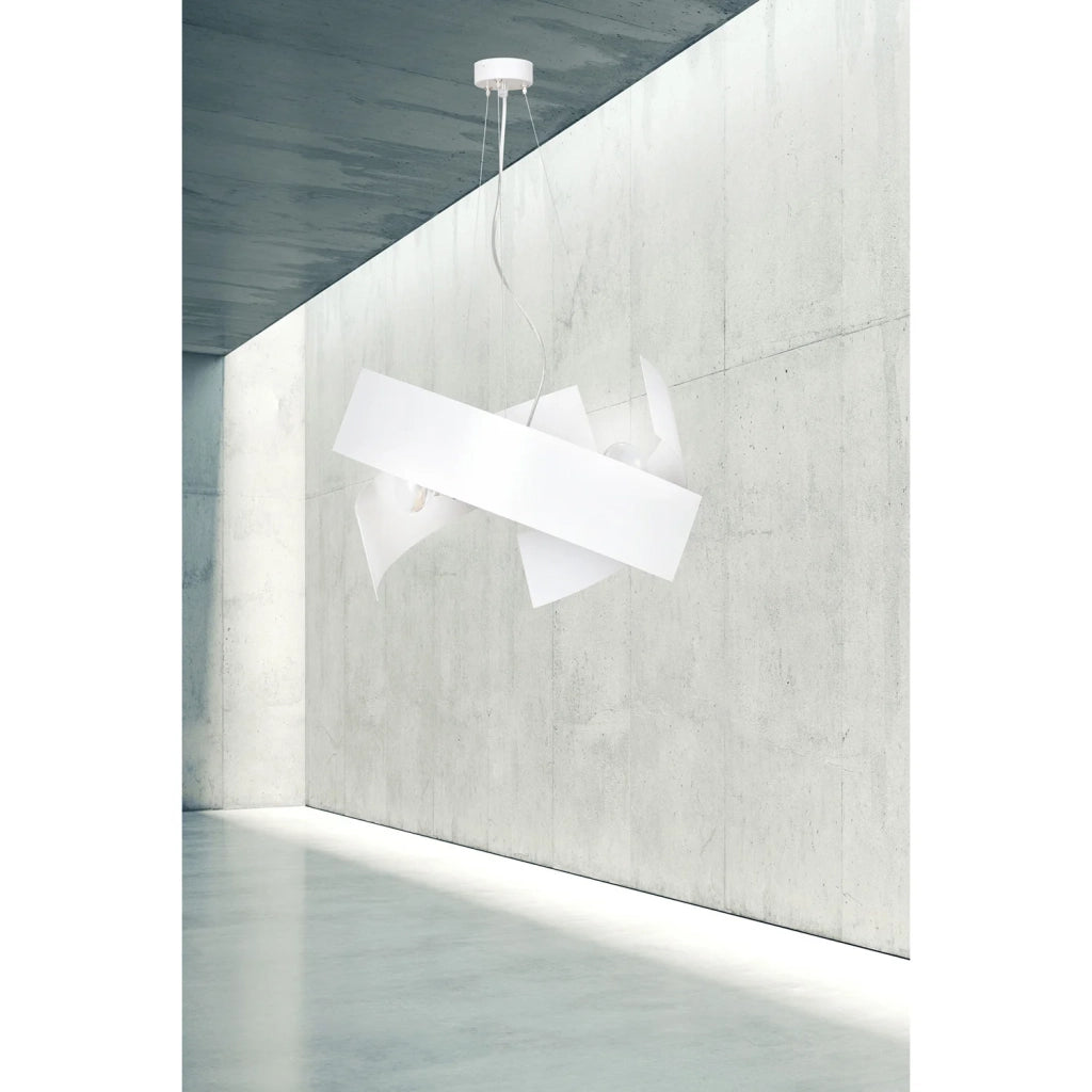 Sospensione Moderna 1 Luce Izanagi In Fasce Di Acciaio Bianco