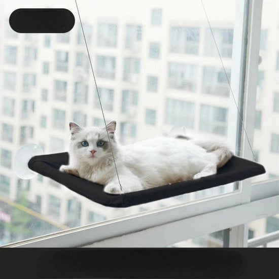 Hangmat per finestra per gatti - 35*55cm - per gatti per sdraiarsi - hangmat per animali domestici con morsetto - comoda, duratura, solida, grande spazio - nido per gatti per quattro stagioni - nido per gatti appeso con morsetto