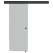 Porta Scorrevole 77,5x205 cm con Binario Silenzioso e Guida in Vetro Temperato Sabbiato Trasparente