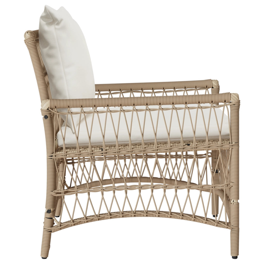 Sedia da Giardino con Cuscini Beige 60x70x78 cm in Rattan Sintetico