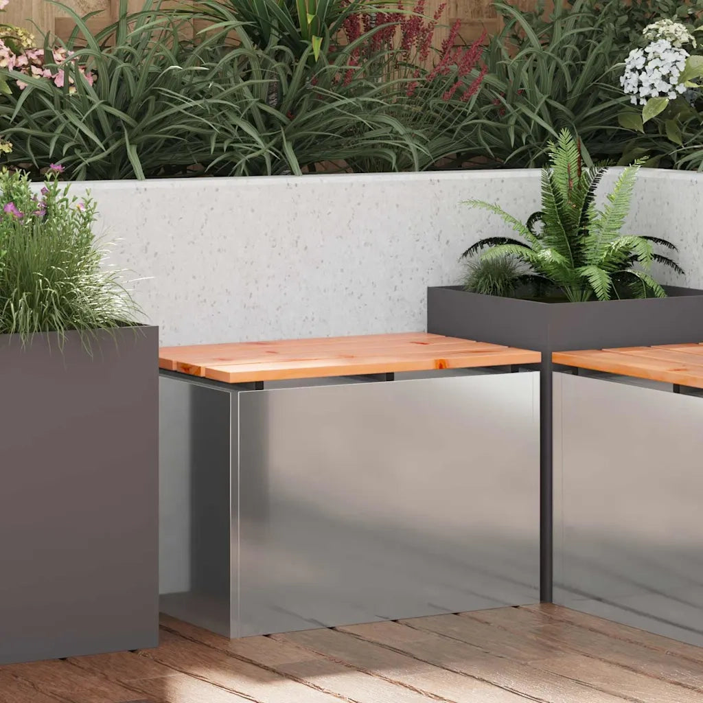 Panchina da giardino Argento 60 x 40 x 43 cm Acciaio zincato 874896