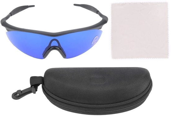 Bracciale da Golf con Lente Blu Professionale - Tasca Portatile - Adatto a Uomo/Donna - Marchio di Qualità - Eccellente Qualità - Occhiale da Golf