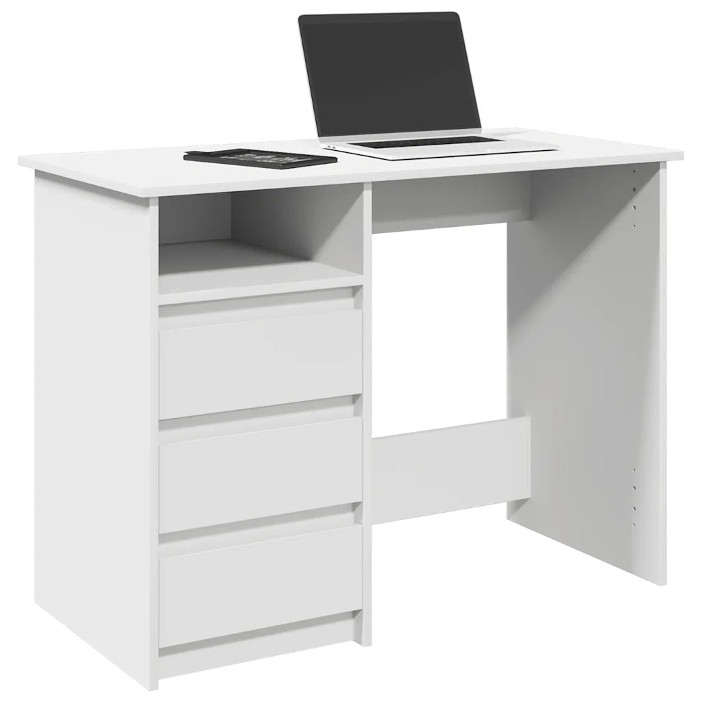 Scrivania | Tavolo da Ufficio Bianca 102x50x75 cm in Legno Multistrato