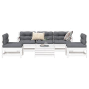 Set Divani da Giardino 6 pz Bianco in Legno Massello di Pino 3250737