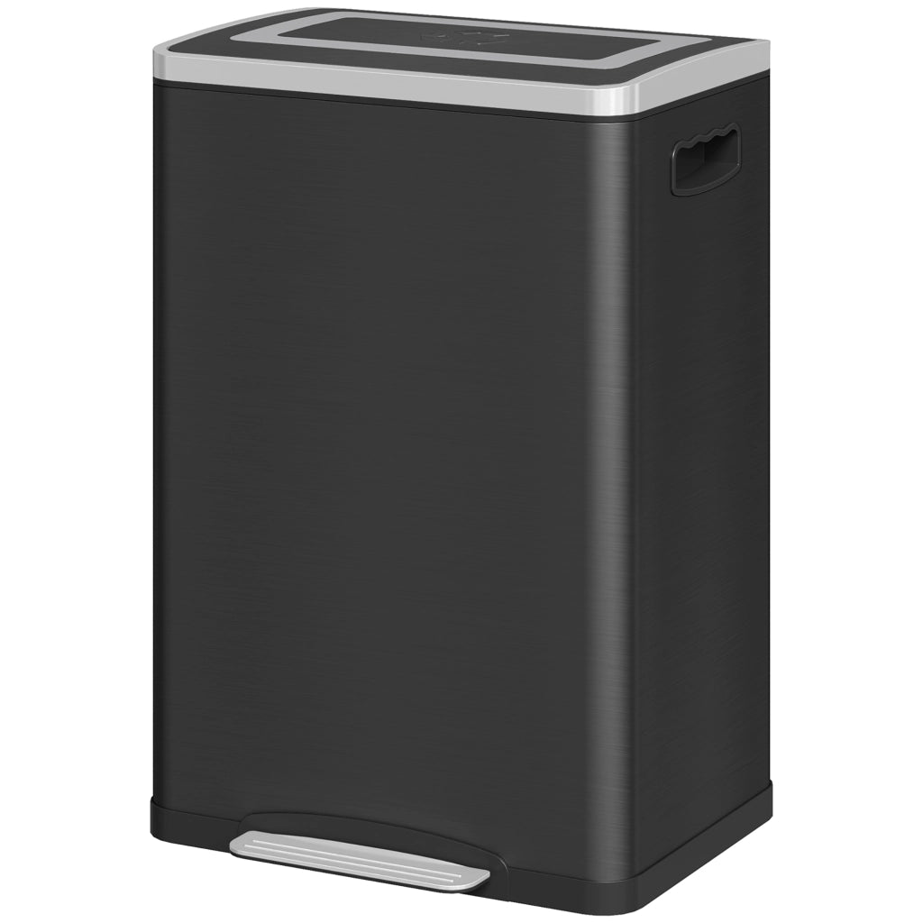 Cestino per la Cucina 2 Scomparti 2x20L ¨C zephmum ¨C Nero 40x34.8x59 cm