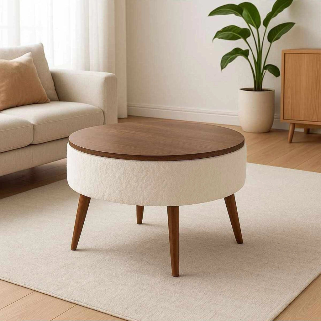 Tavolino "Noya Round" - 60 x 60 x 44 cm - Bianco
