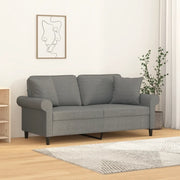 Divano a 2 Posti con Cuscini Grigio Scuro 140 cm in Tessuto cod mxl 65488