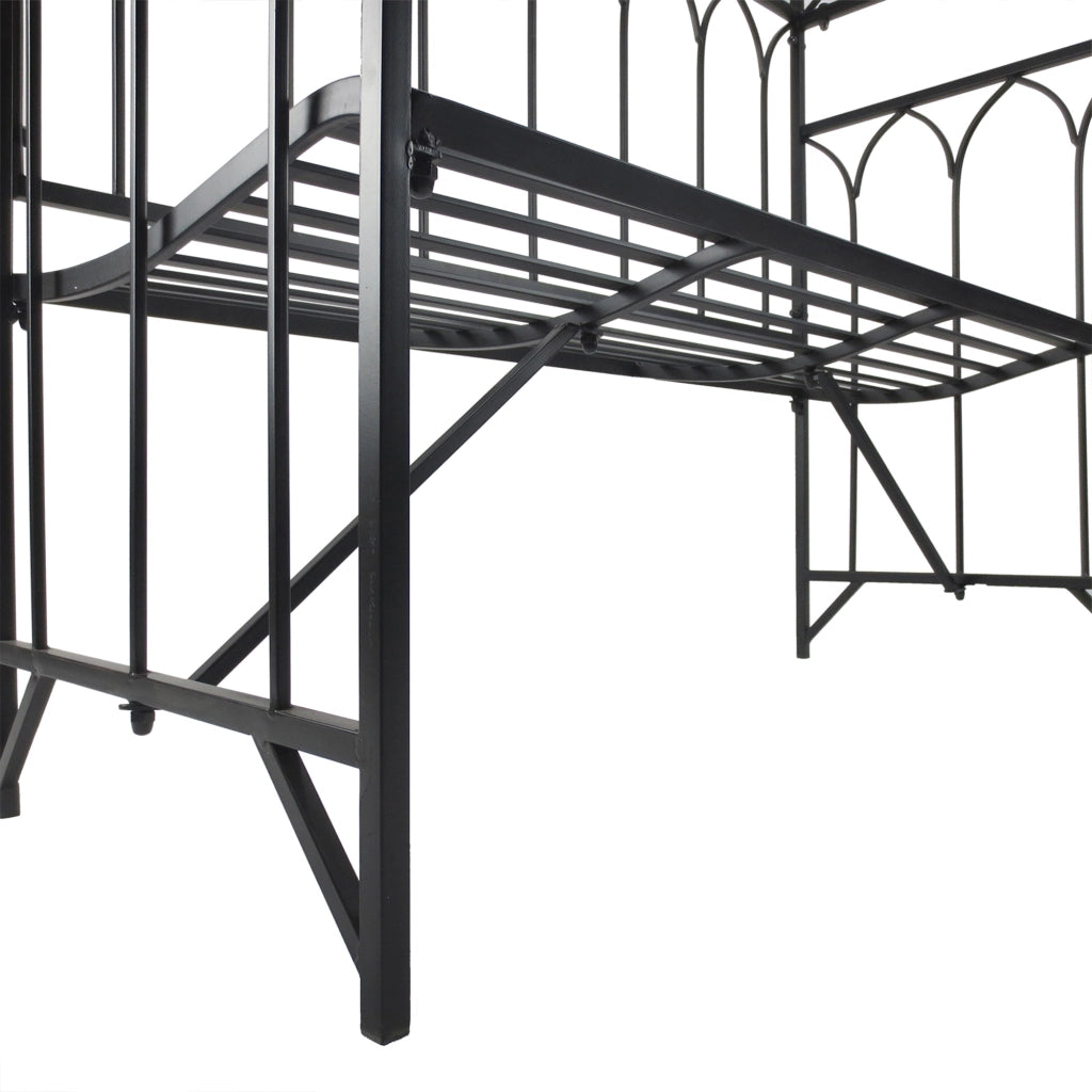 Arco per Rose in Metall con Panchina ¨C Zephmum ¨C Nero 115x50x203 cm
