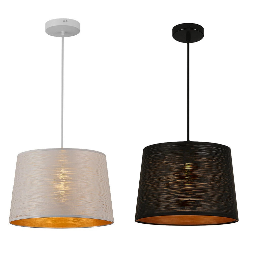 Trade Shop - Lampadario Minimal A Sospensione In Metallo Opaco Con Interno Ramato Attacco E27 Ip20 A73 -