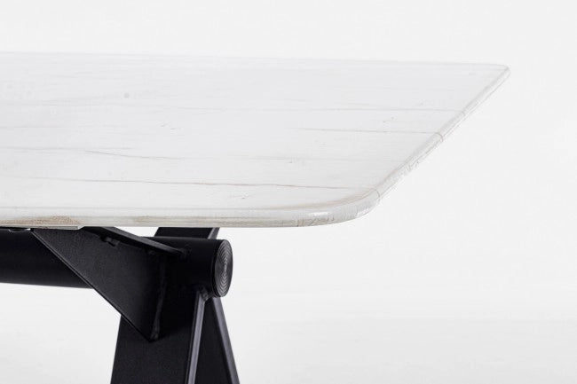 Tavolo Vetro Nero Moderno da Interno 160x90 cm - LUNA