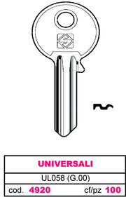 Silca CHIAVE ASC UL058 (G.VAB 0) UNIVERSALE 100.00 pz