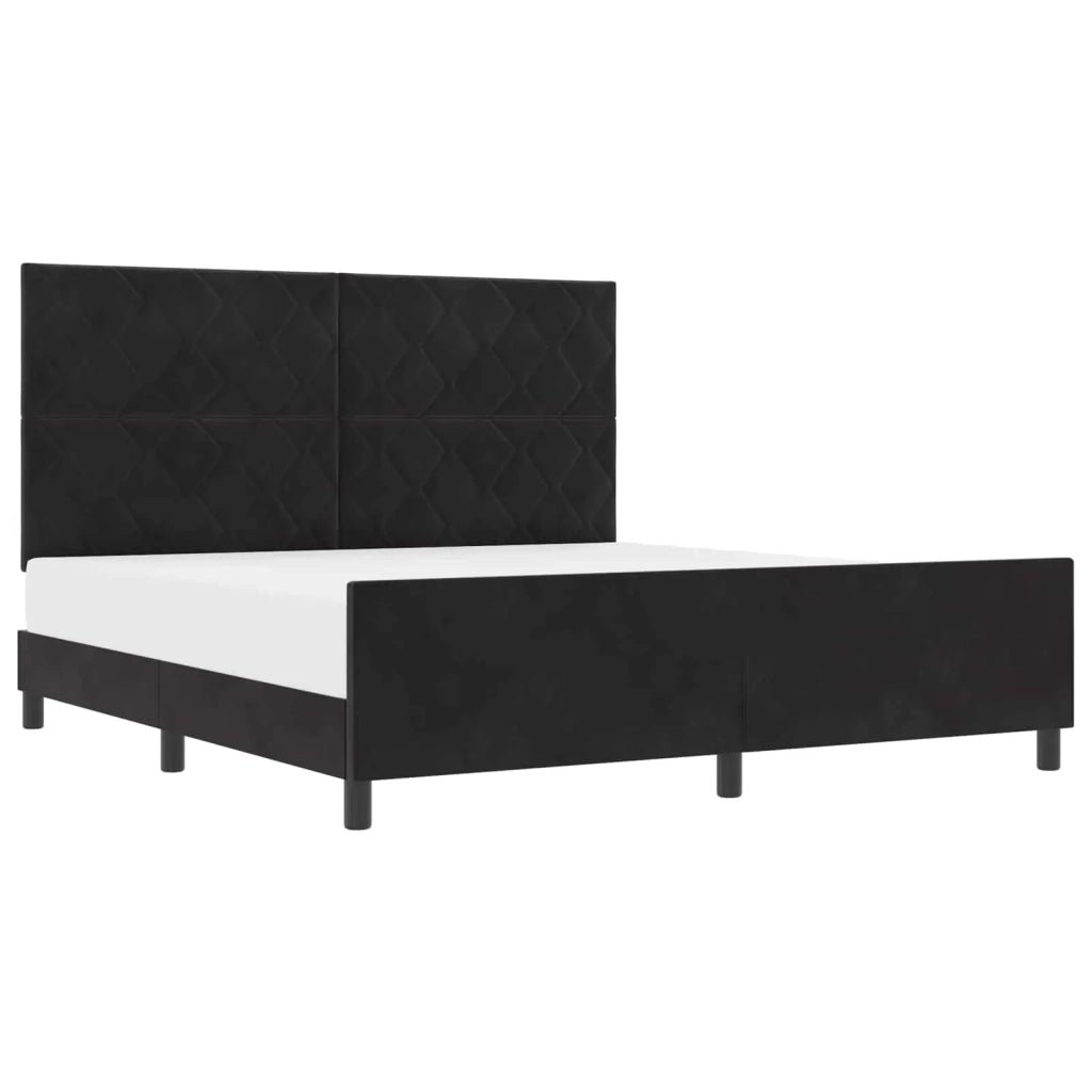Letto a molle con testiera Nero 180 x 200 cm Velluto 3345025