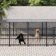 Gabbia per Cani da Esterno con Tetto in Acciaio 13,14 mÂ² cod mxl 44299