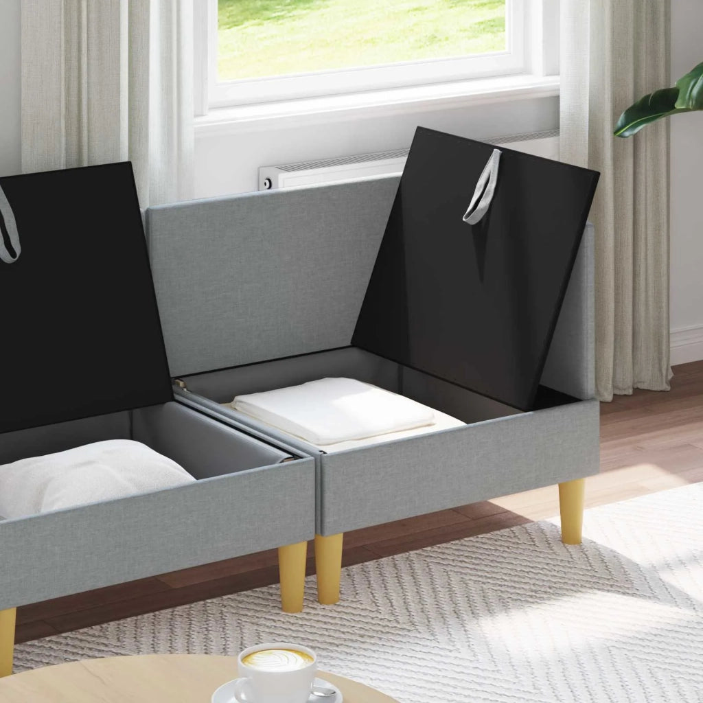 Set di mobili per il soggiorno 3 pcs Grigio Chiaro Tessuto 3413673