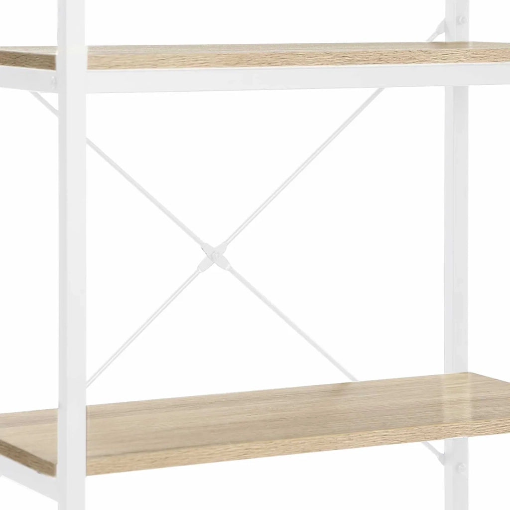 IDMarket - DETROIT Scaffale a 5 livelli 170 cm design industriale legno e metallo bianco