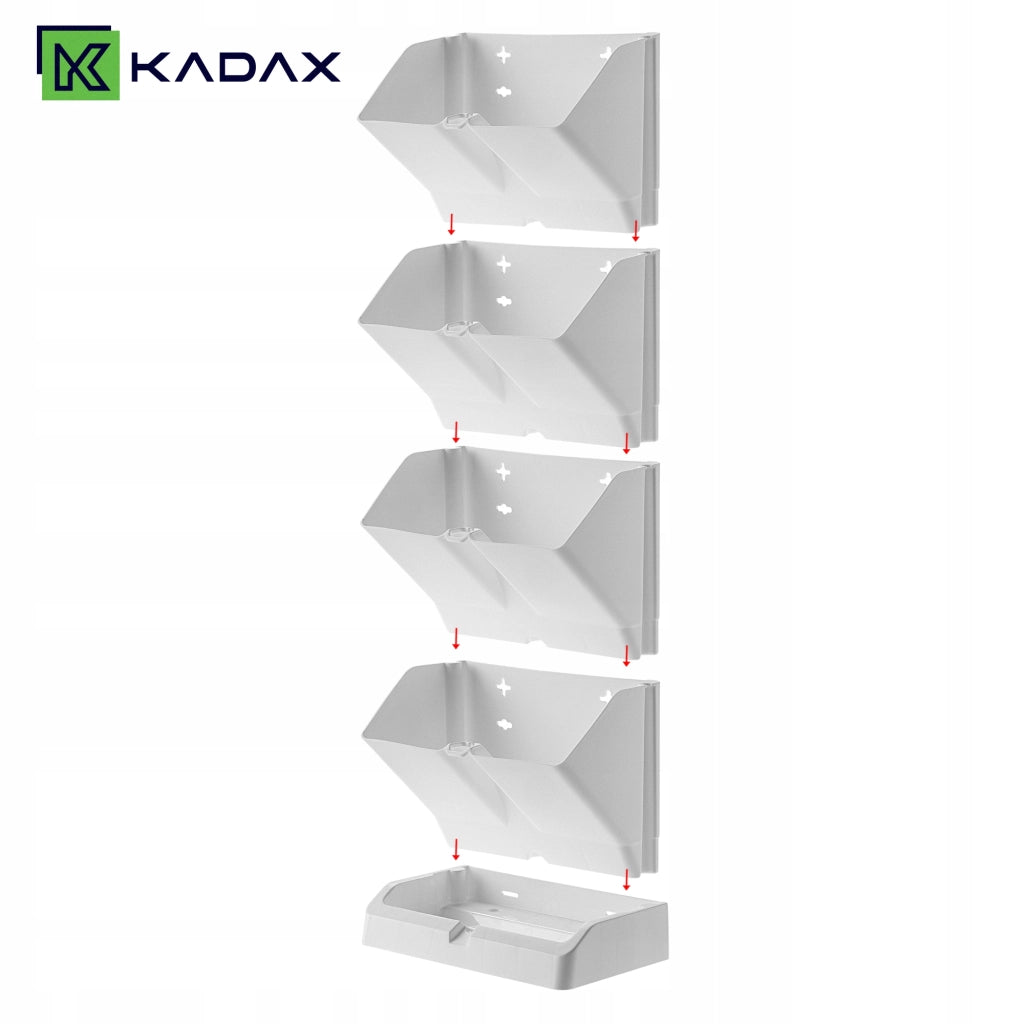 KADAX Vaso da fiori verticale a cascata a 4 moduli con supporto