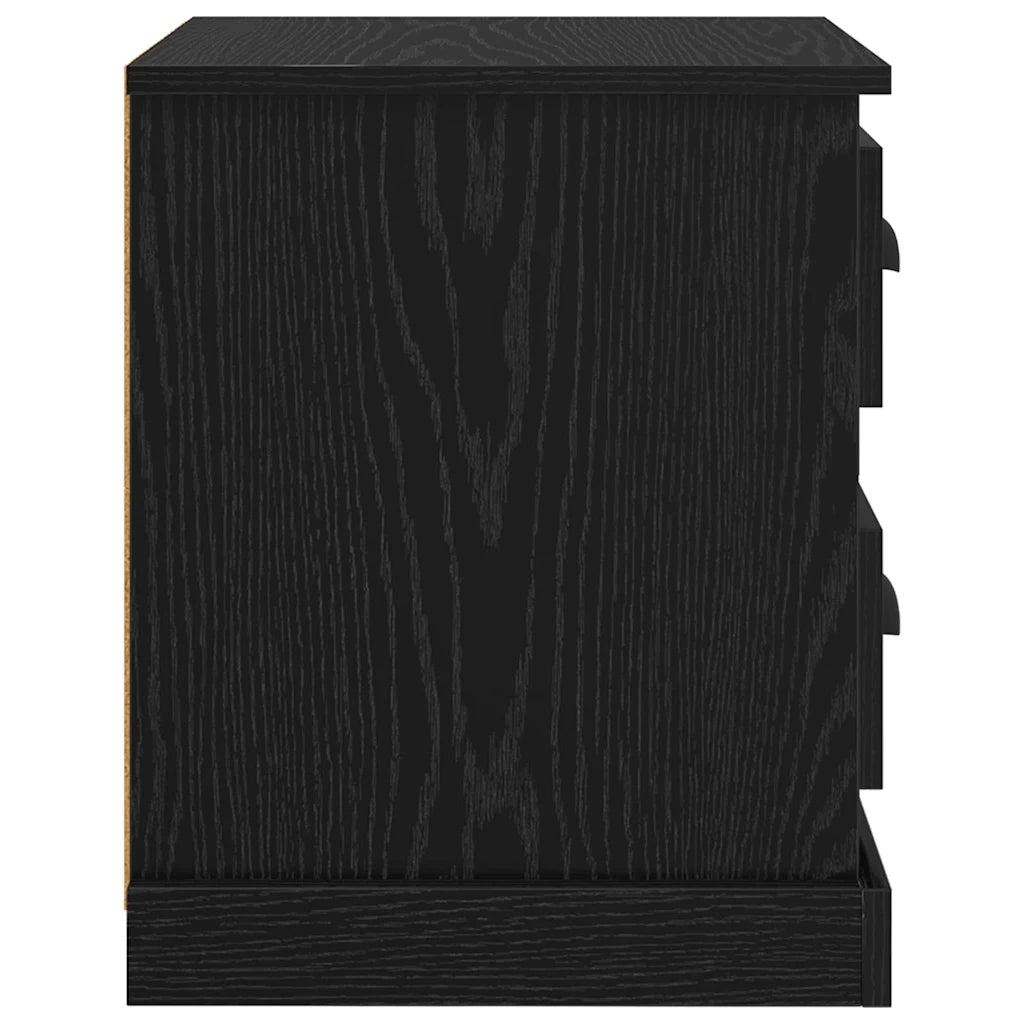 Set di 2 Comodini | Armadio da Notte | Mobiletto da notte Rovere Nero 39 x 39 x 47.5 cm