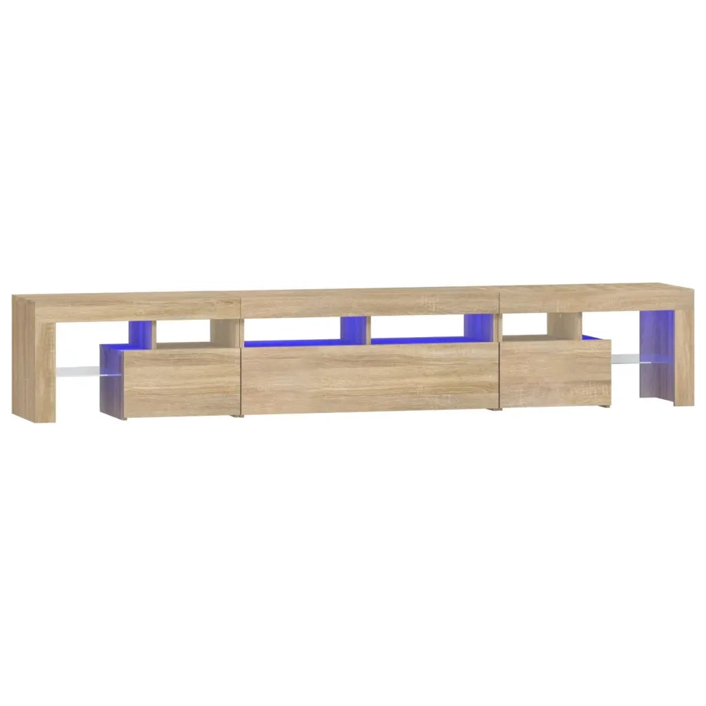 Mobile Porta TV con Luci LED Rovere Sonoma 230x36,5x40 cm 3152788