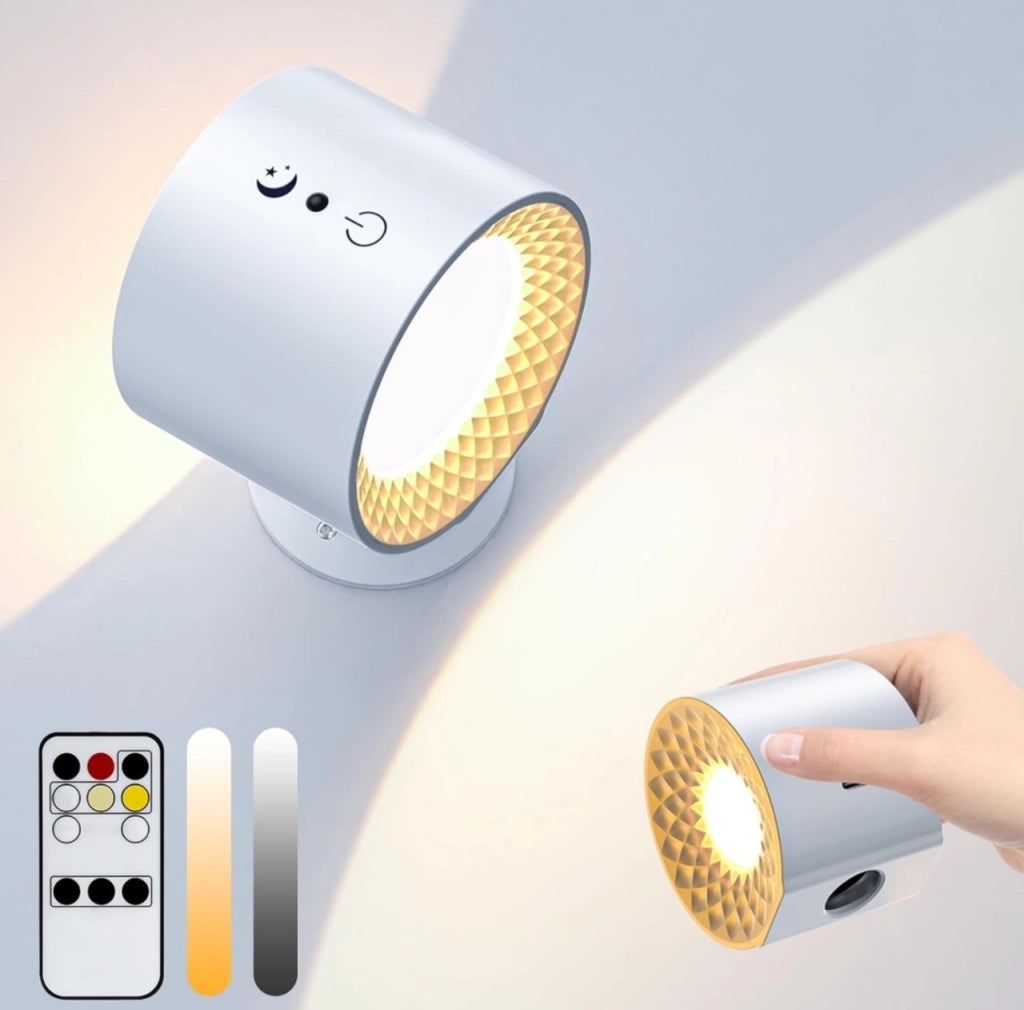 Applique Lampada LED da parete Luce Bifacciale a Batteria ricaricabile USB Controllo Touch o telecomando 3 Temperature CCT Rotazione di 360° Bianca