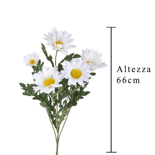 Set 6 Margherite Artificiali Altezza 66 cm