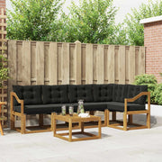 Set di divani da esterno con cuscino 6 pcs Naturale e Nero