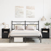 ComÃ² da letto 2 pezzi Nero e Rovere 40x40x50 cm in legno ingegnerizzato