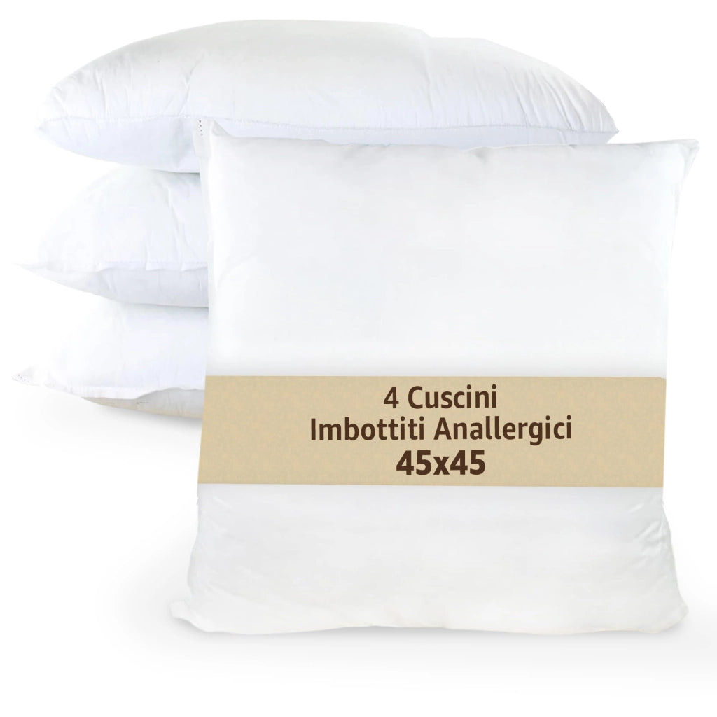 SONIT - Cuscini per Divano e Camera da Letto 45x45 con Imbottitura - Cuscini Da Divano Anallergici - Set Decorativo per Salotto, Giardino e Ufficio Pacco da: 4