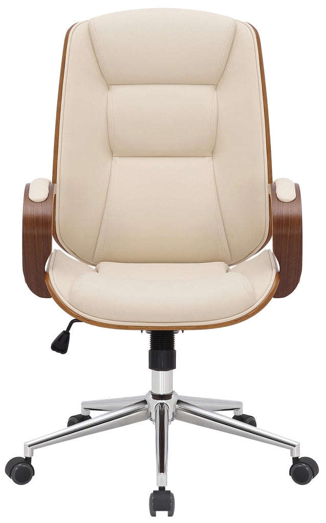 Sedia da ufficio Yankton in similpelle Noce/crema