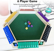 Gioco da Tavolo Shut The Box - Doppio Gioco in Legno - 12 Dadi - Per 6 Giocatori - Dimensioni 38,2 x 33,5 cm - Ideale per Serate di Divertimento - Gioco da Tavolo