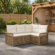 Set Divano da Giardino 4 pz Beige polyrattan 3434823