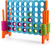Forza 4 Gigante per Bambini e Adulti, Set di Forza 4 da Interno ed Esterno, Gioco per Feste e Vacanze, 120 x 42 x 104 cm, Azzurro+Arancione