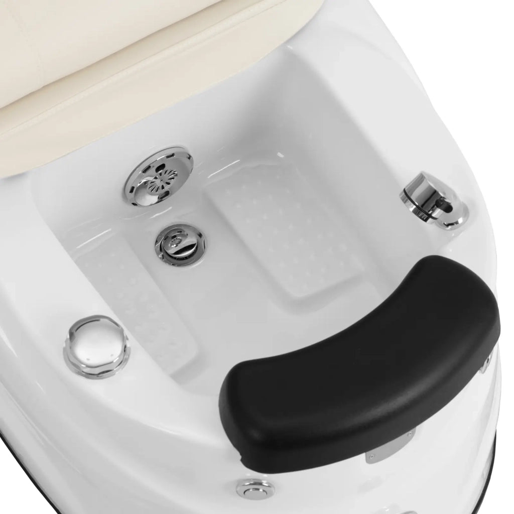 Poltrona pedicure elettrica con pediluvio illuminato e funzione massaggio 105 watt 150 kg bianco crema 14_0009023