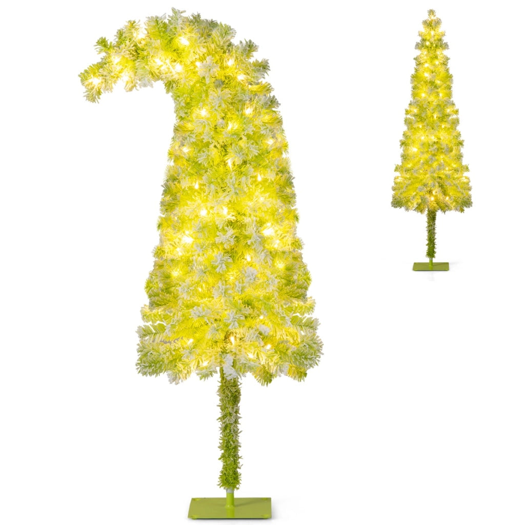 Albero festivo artificiale pre-illuminato con punta flessibile 216 punte di ramo, Albero di natale da 150 CM Verde-Alberi di Natale