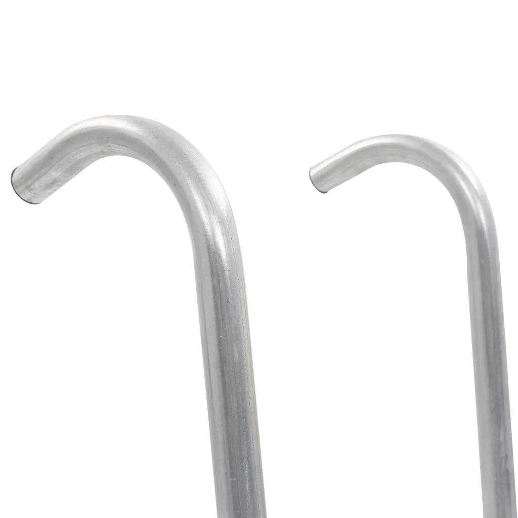 Scaletta per Trampolino 2 Gradini in Acciaio Argento 72 cm (Adatto per Altezza di 65 cm) 92408