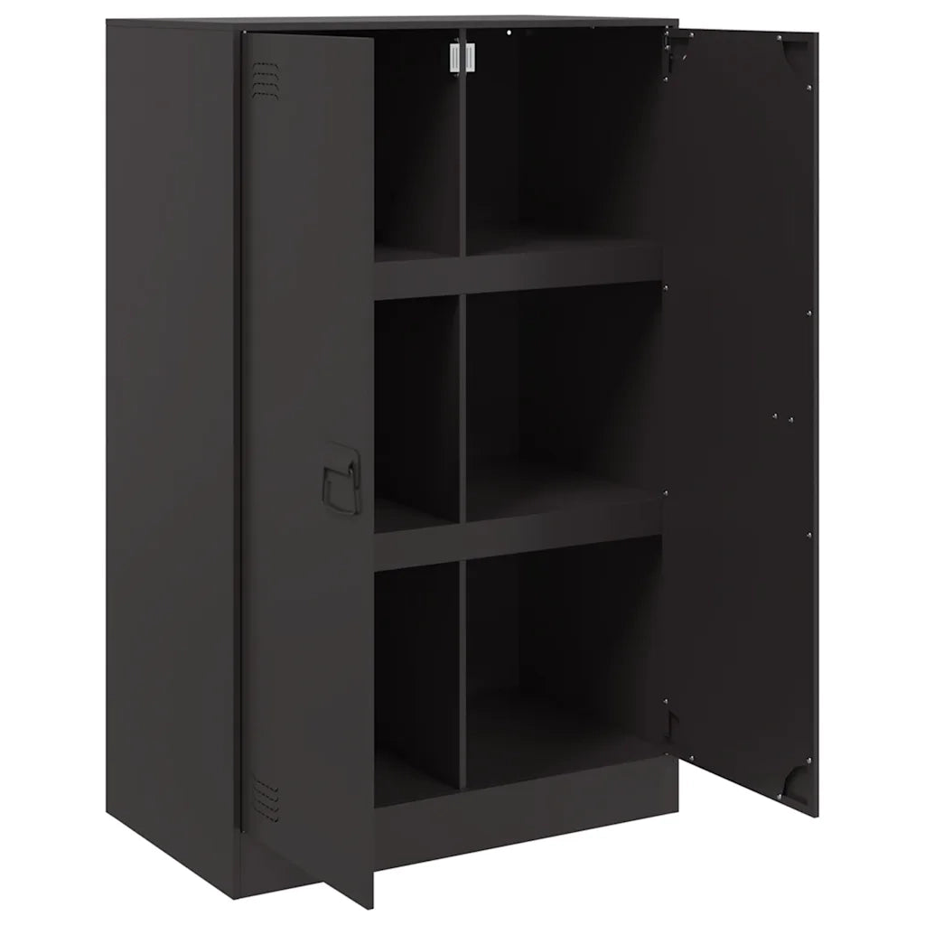 Credenza | Madia | Buffet da pranzo | Armadio da pranzo Nera 67x39x107 cm in Acciaio