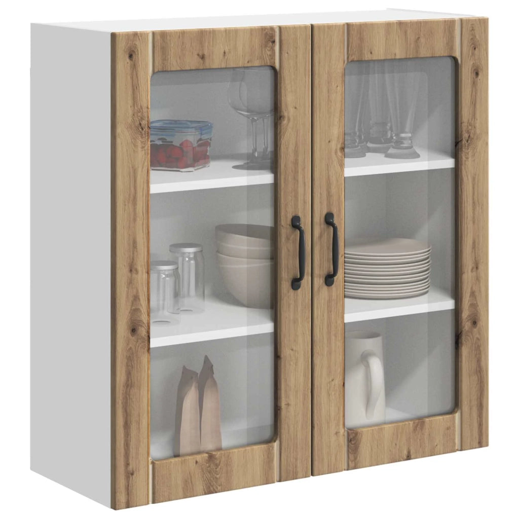 Pensile da cucina | Mobile in vetro da parete LUCCA Rovere Artigianale