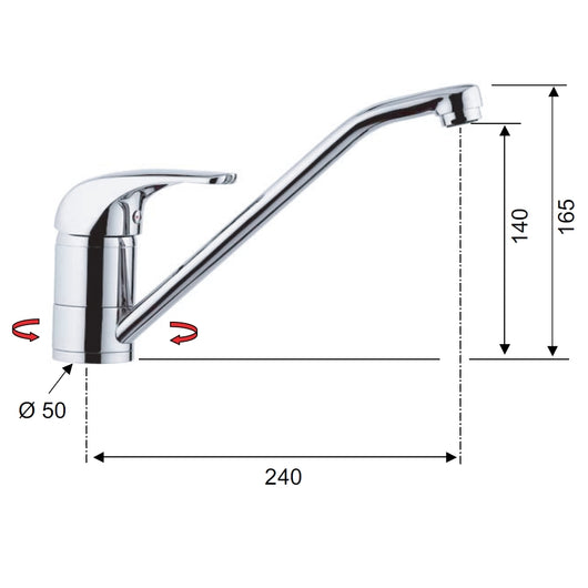 Rubinetto lavello a muro con bocca girevole - serie project
