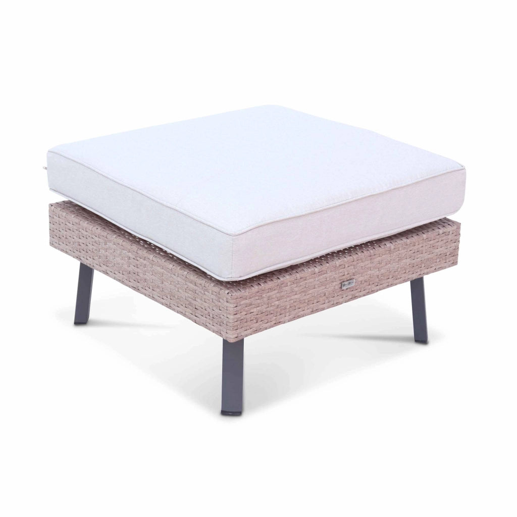 Salotto da giardino in resina intrecciata piatta, 5 posti, beige