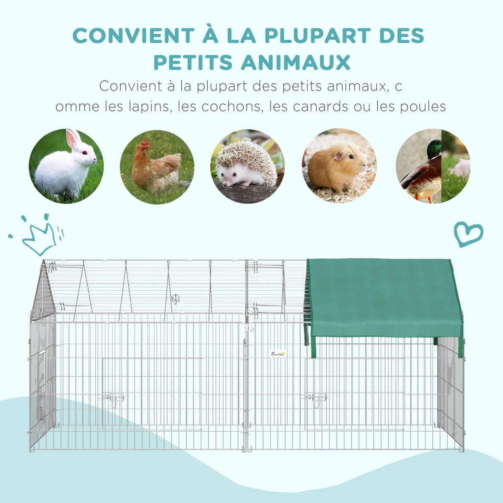 Recinzione per animali domestici ¨C zephmum ¨C grigio e verde 220x103x103 cm