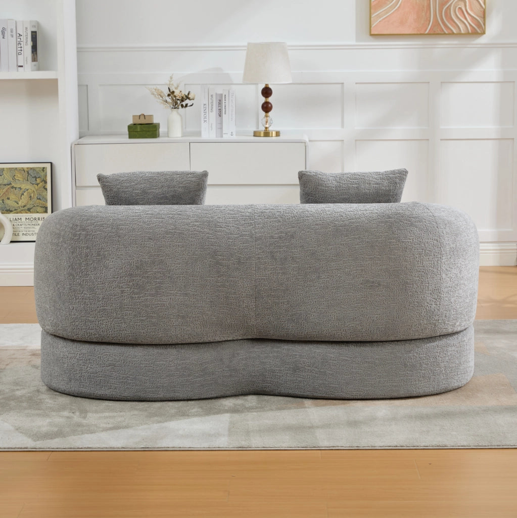 Divano letto 2 posti pieghevole in ciniglia grigio chiaro