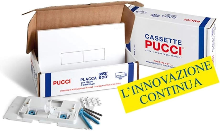 KIT ECO DOPPIO TASTO TELAIO + PLACCA CM.33 Sp.1,2 Cromata PUCCI 80179562