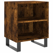 Comodino | Armadio da Notte | Mobiletto da notte Rovere Fumo 40x30x50 cm in Legno Multistrato