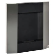 Camino Bioetanolo da Parete con Serbatoio da 0.7L e Copertura 20m², Acciaio, 72x11x72cm, Argento e Nero
