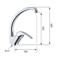 Rubinetto lavello con bocca alta a c girevole - serie project