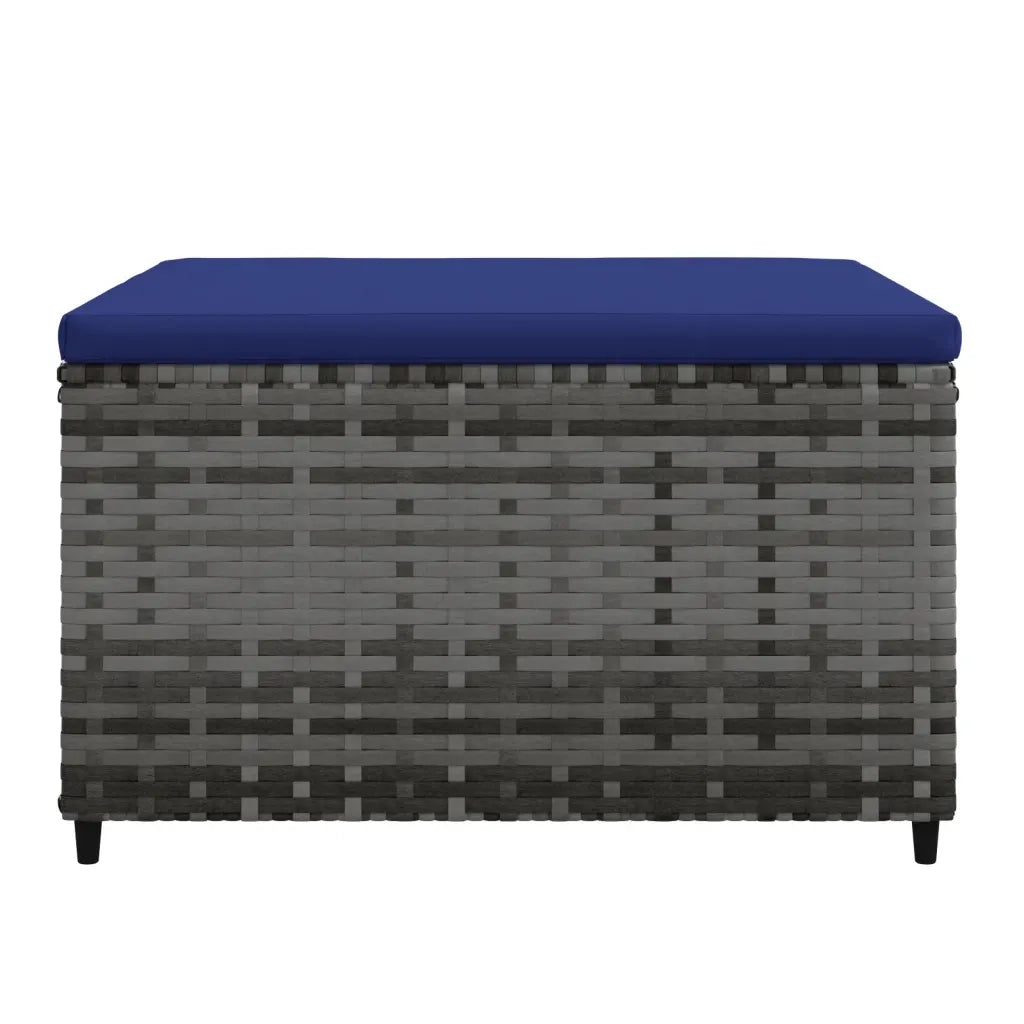 Poggiapiedi da Giardino con Cuscino in Polyrattan Grigio CFW6622782