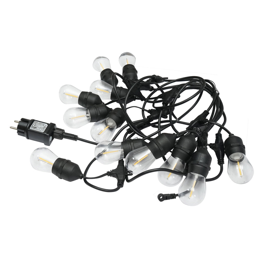 Sistema di illuminazione da esterno a LED 12 prese E27, cavo da 6 m, 220 V IP44