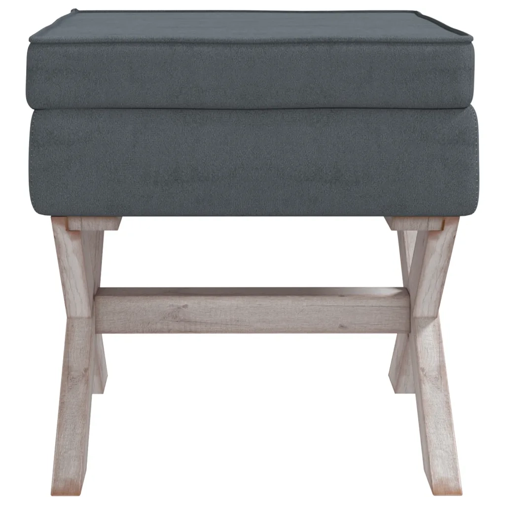 Sgabello Portaoggetti Grigio Scuro 45x45x49 cm in Velluto 344519