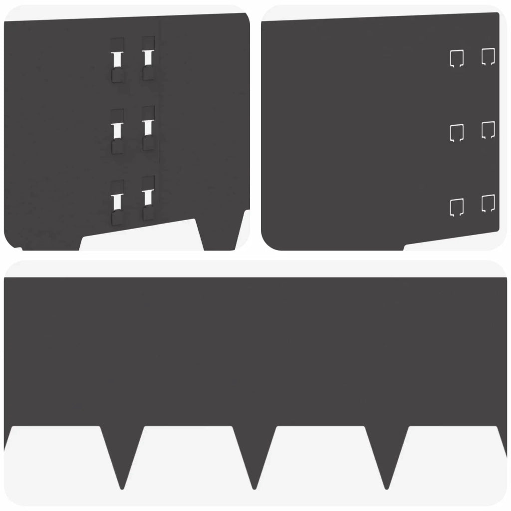 Bordura per Prato 30 pcs 100 x 30 cm Acciaio Nero 8008625